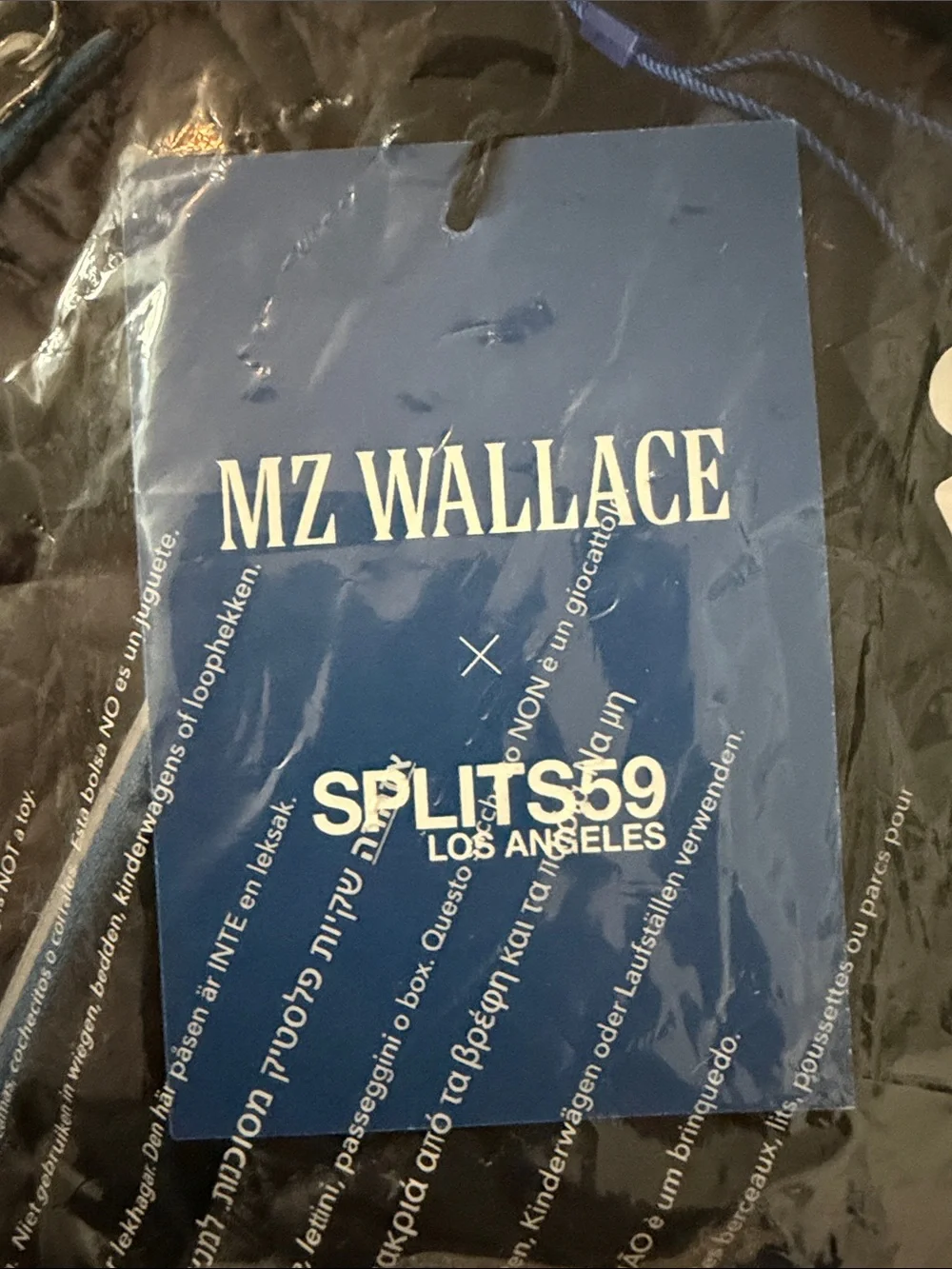 MZ Wallace x Splits 59 Black Quilted Duffle with Classic Blue Trim - Picture 3 of 3